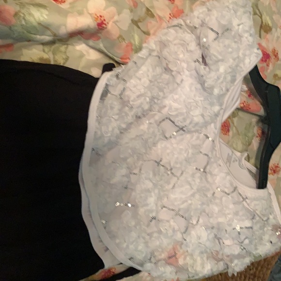 black and white jumper with a little bit of silver on the white - Picture 2 of 4